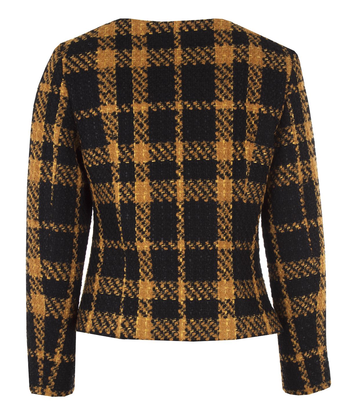Checkered round-neck jacket with zipper, with acrylic, wool and rayon 1